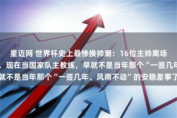 星迈网 世界杯史上最惨换帅潮：16位主帅离场，铁饭碗真碎了说实话，现在当国家队主教练，早就不是当年那个“一签几年、风雨不动”的安稳差事了